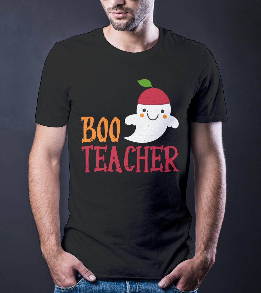 Boo Teacher Ghost Pirate Themed Funny Halloween Costume Teacher T-Shirt