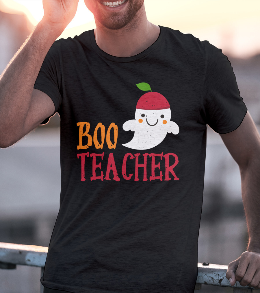 Boo Teacher Ghost Pirate Themed Funny Halloween Costume Teacher T-Shirt