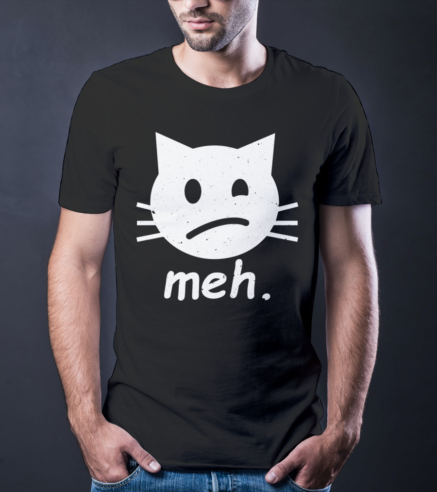 Meh Cat Face Halloween Humor T-Shirt