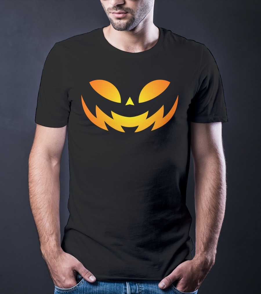 Spooky Grinning Jack-O'-Lantern Face T-Shirt