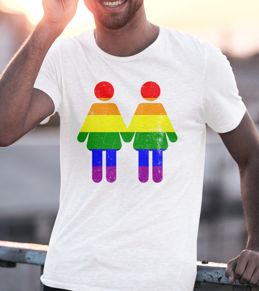 Love Is Love No Matter Lesbian Pride Rainbow Couple T-Shirt