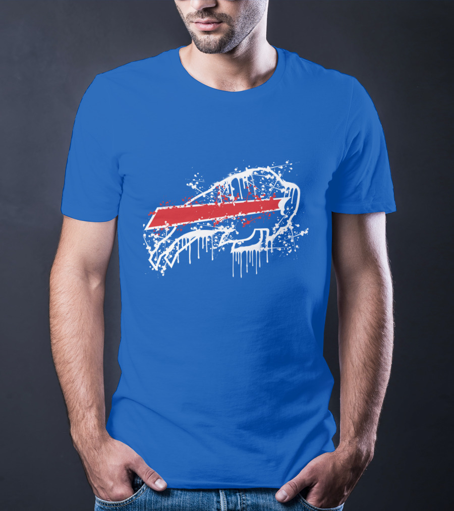 Buffalo Bills Paint Drip Splatter T-Shirt