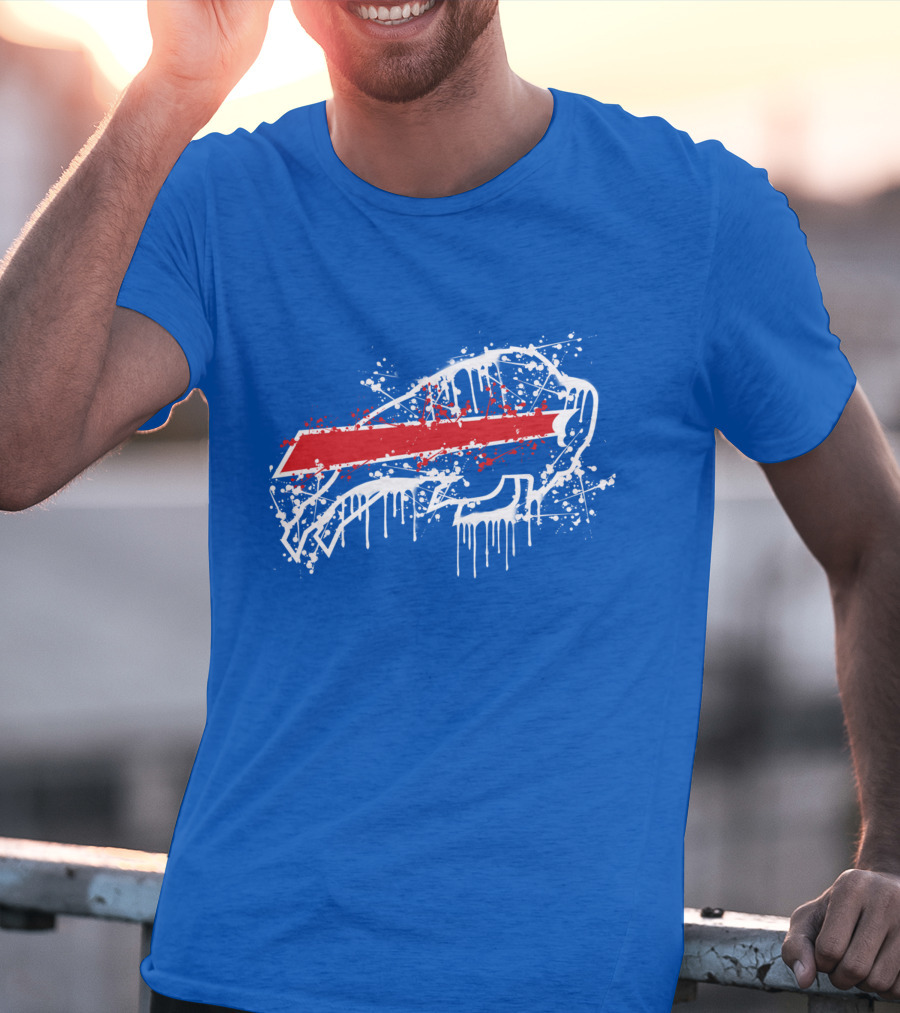 Buffalo Bills Paint Drip Splatter T-Shirt