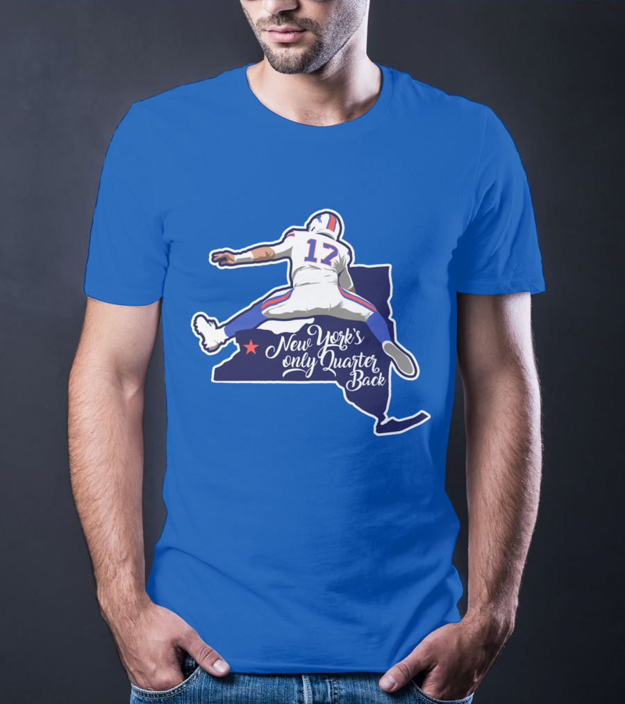 New York's Only Quarter Back 17 Football Outline T-Shirt