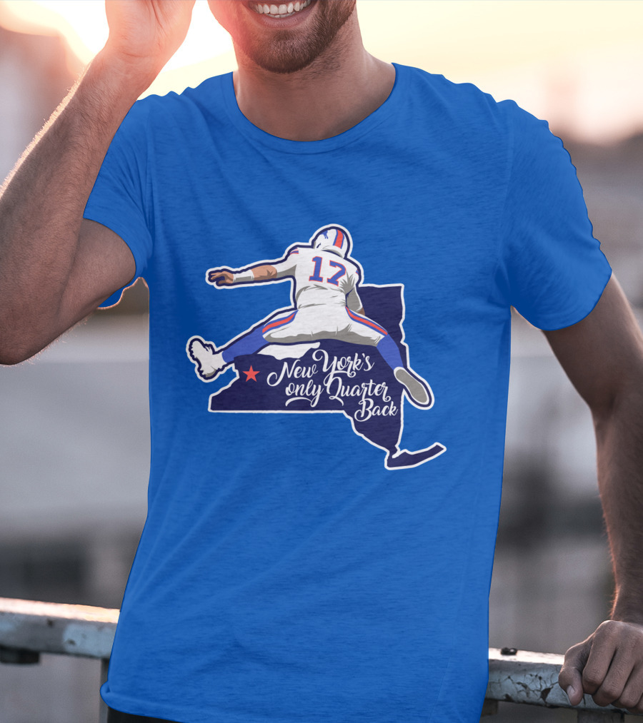 New York's Only Quarter Back 17 Football Outline T-Shirt