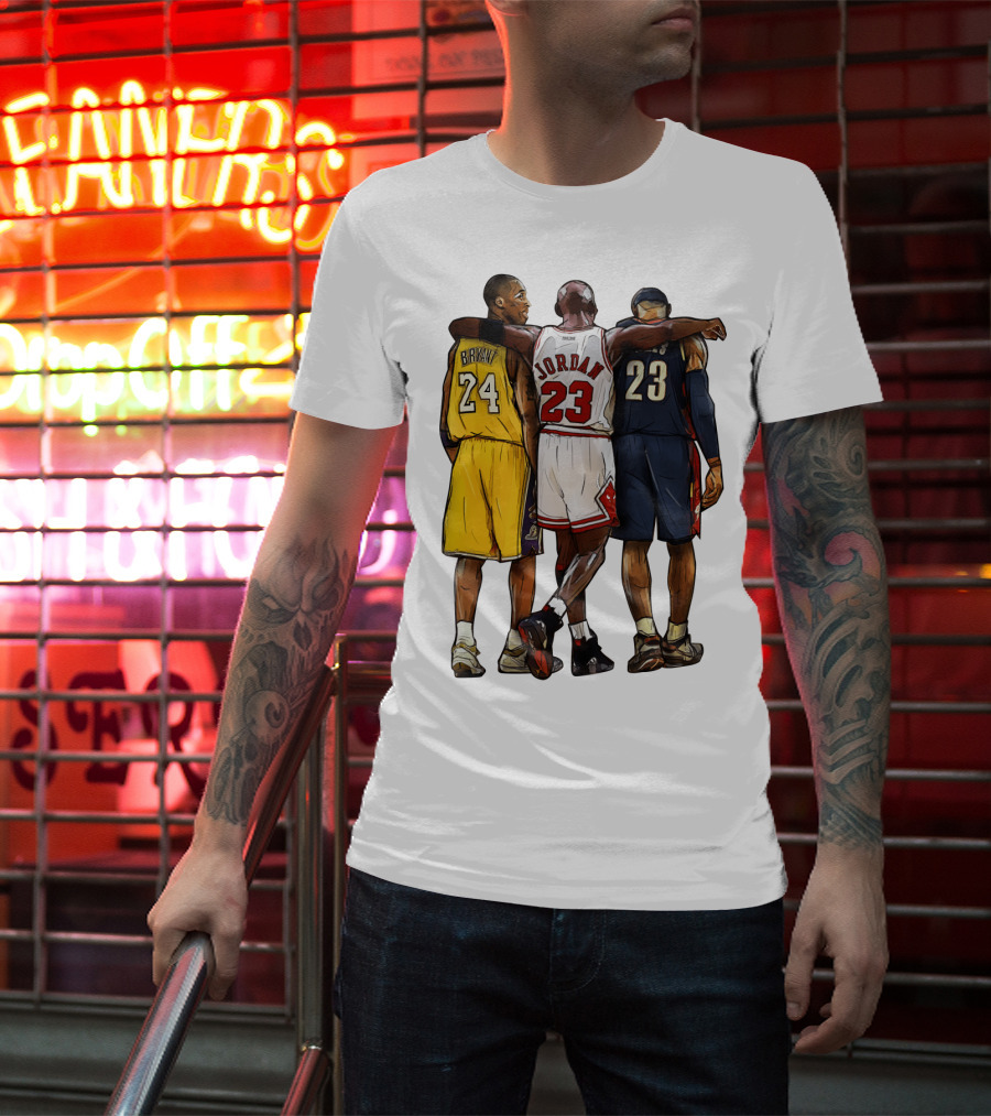 Kobe Bryant Michael Jordan 23 Lebron James 24 23 23 Lakers Bulls Cavaliers T-Shirt