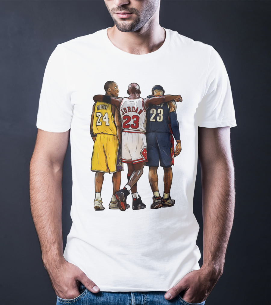 Kobe Bryant Michael Jordan 23 Lebron James 24 23 23 Lakers Bulls Cavaliers T-Shirt