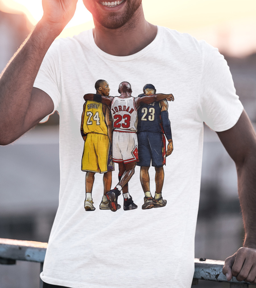 Kobe Bryant Michael Jordan 23 Lebron James 24 23 23 Lakers Bulls Cavaliers T-Shirt