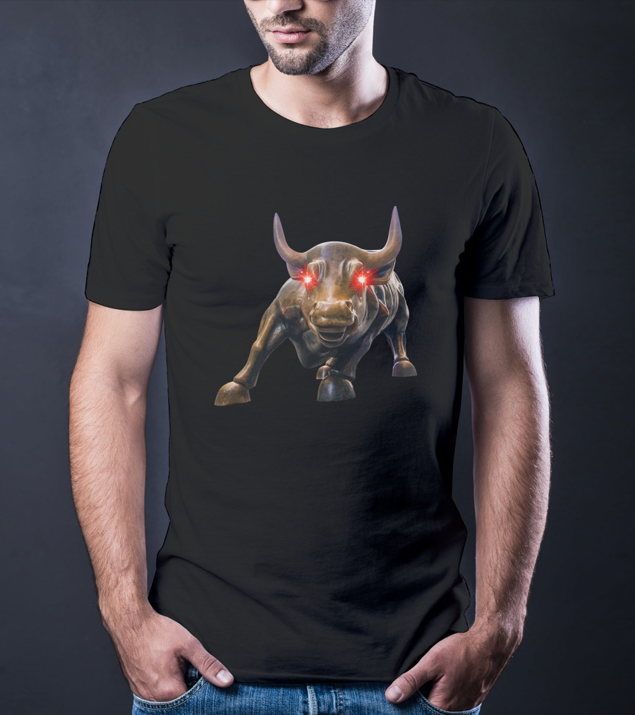 The Best Business Show Bull Market Apompliano Charging Bull Red Eyes Iconic T-Shirt