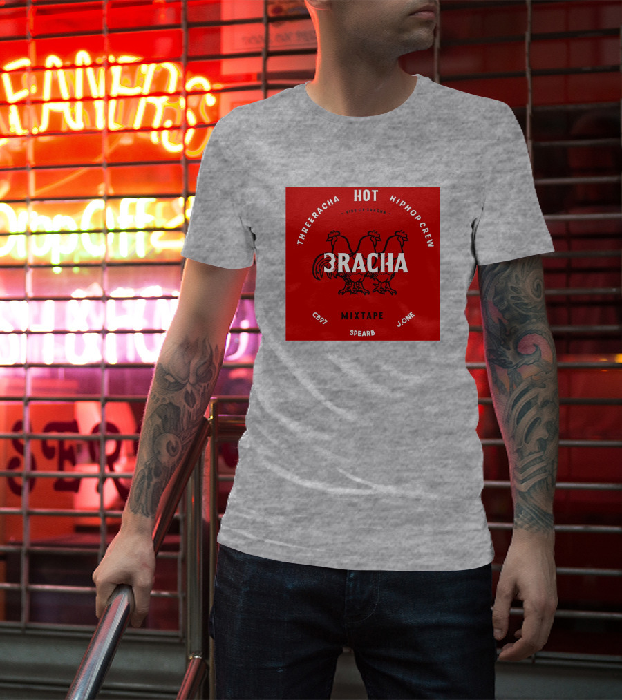 Three Racha Hot Hip Hop Crew Mixtape 3racha Vibe Of 3racha CB97 Spearb J.One T-Shirt