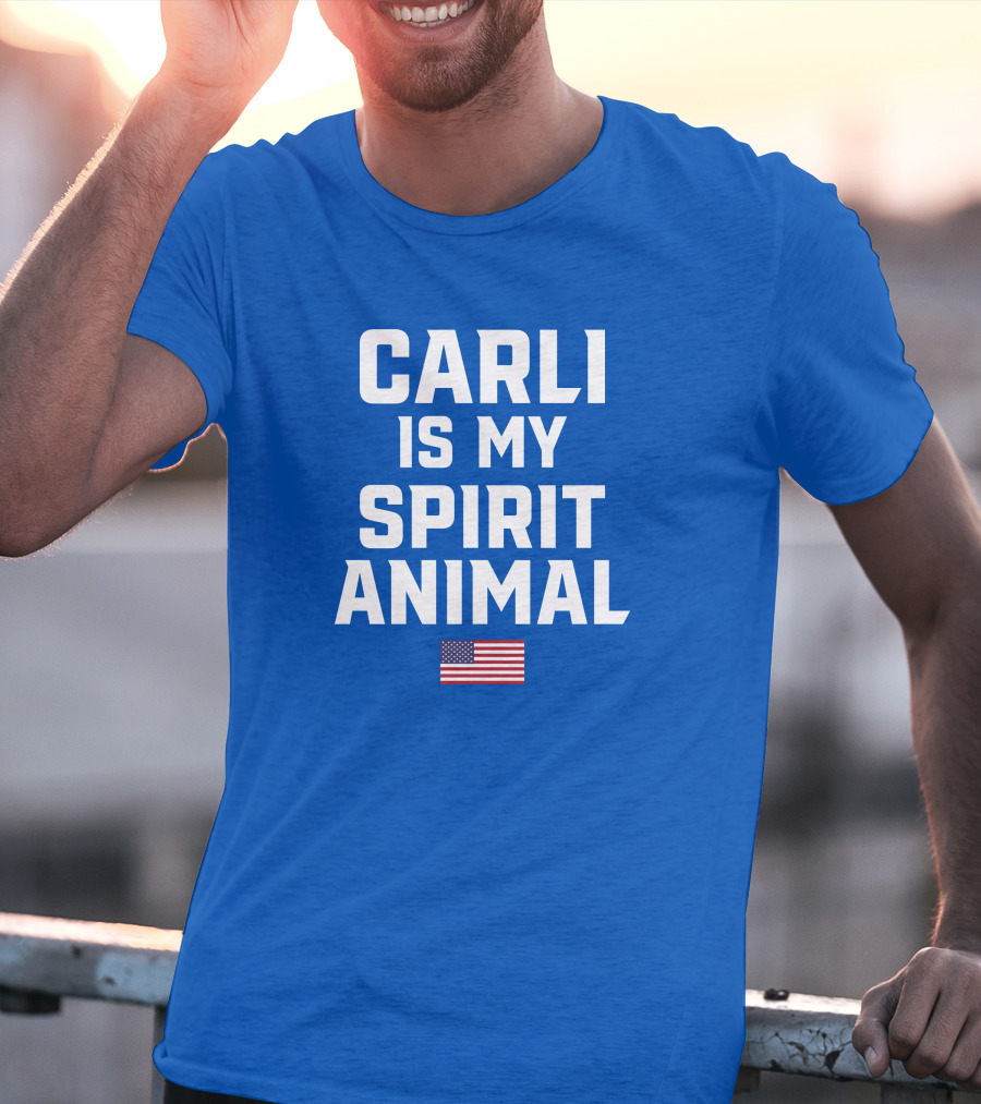 Carli Is My Spirit Animal American Flag T-Shirt