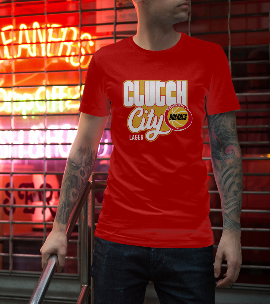 Houston Rockets Clutch City Lager Basketball Vernon Maxwell T-Shirt