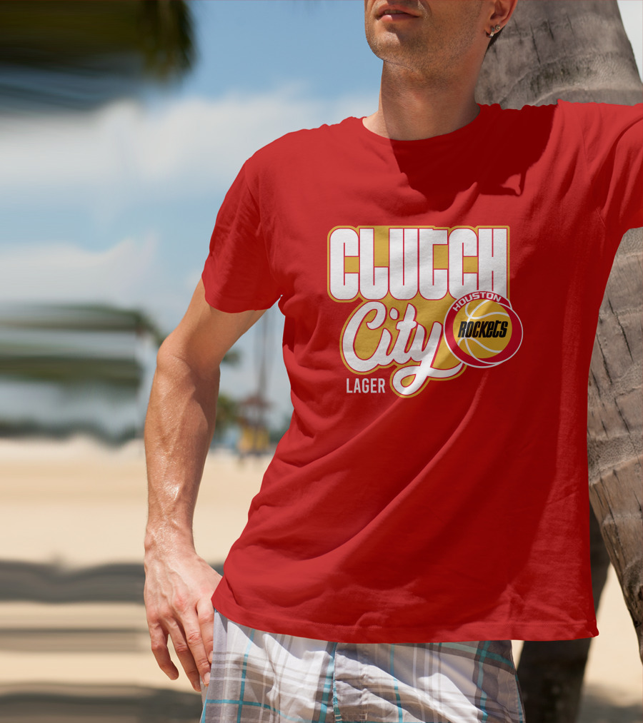 Houston Rockets Clutch City Lager Basketball Vernon Maxwell T-Shirt