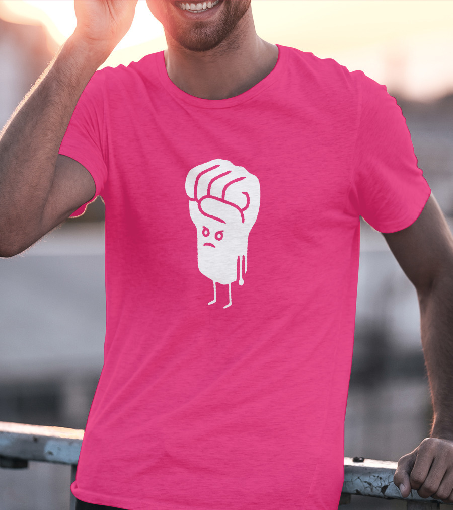 Tumindig By Linya-Linya Saab Fist Character On Pink Background T-Shirt