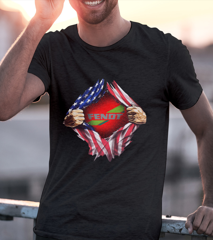 Fendt USA Flag Ripped Reveal T-Shirt