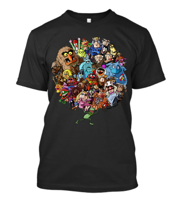Muppets World Of Friendship Characters In Vibrant Group Circle T-Shirt