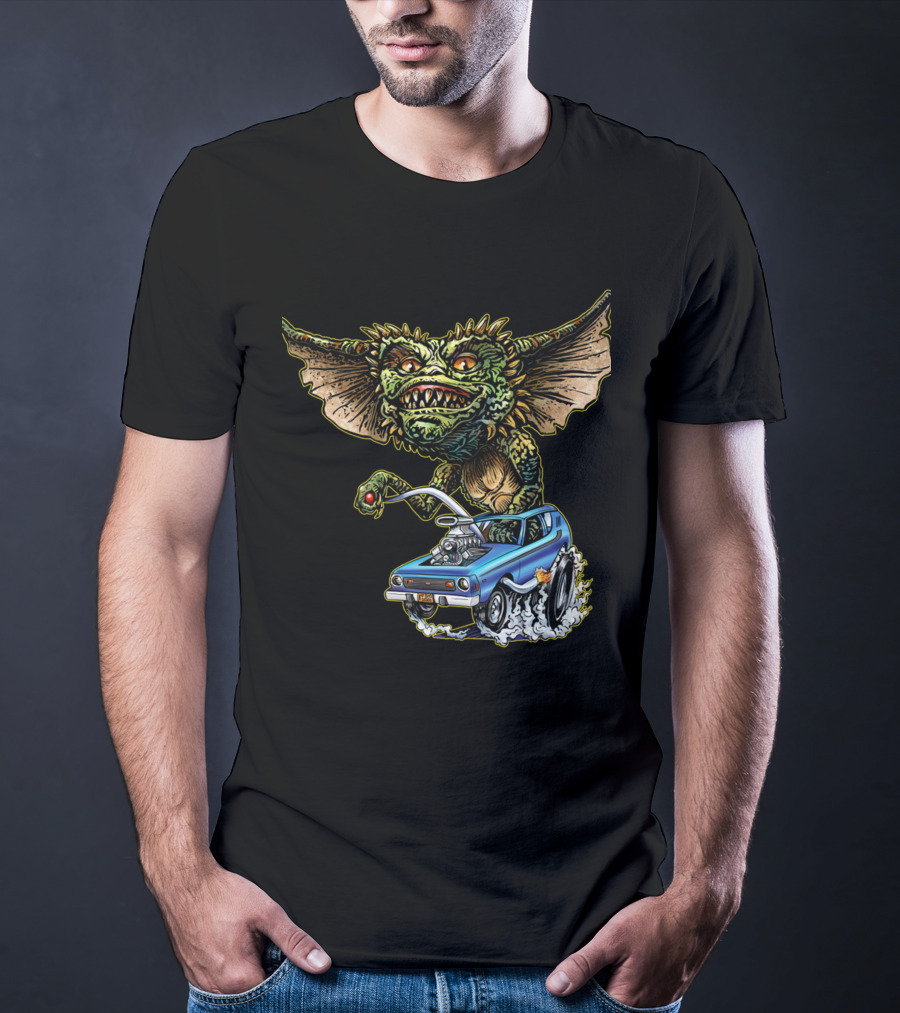 Gremlins Monster With Muscle Car Adventure T-Shirt