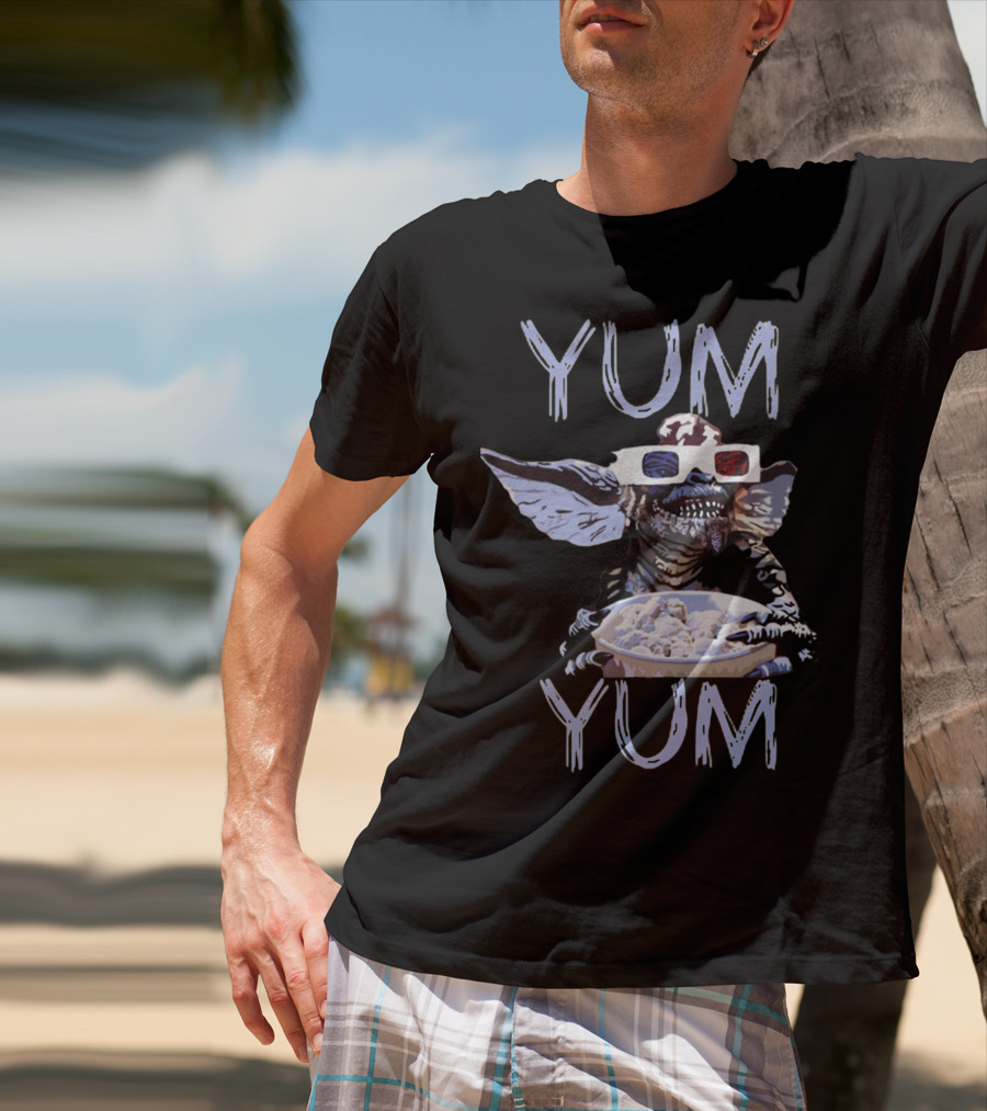 Gremlins Stripe Yum Yum 3D Glasses Eating T-Shirt