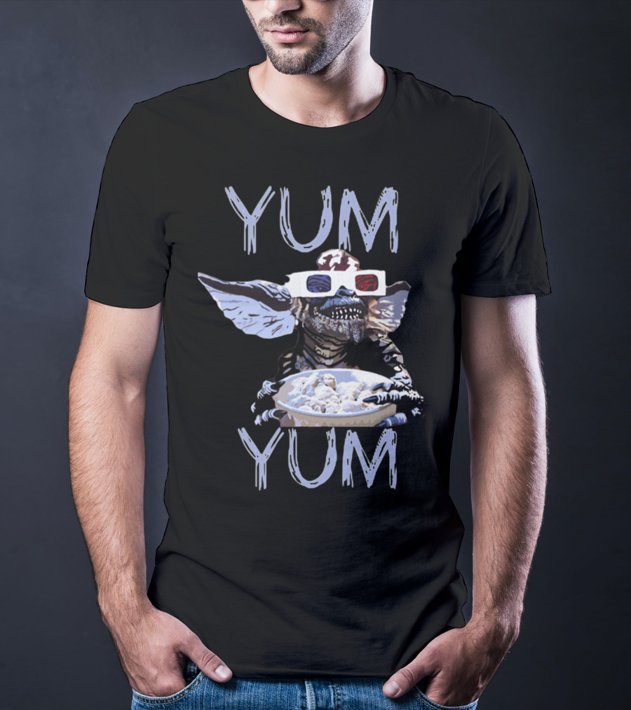 Gremlins Stripe Yum Yum 3D Glasses Eating T-Shirt