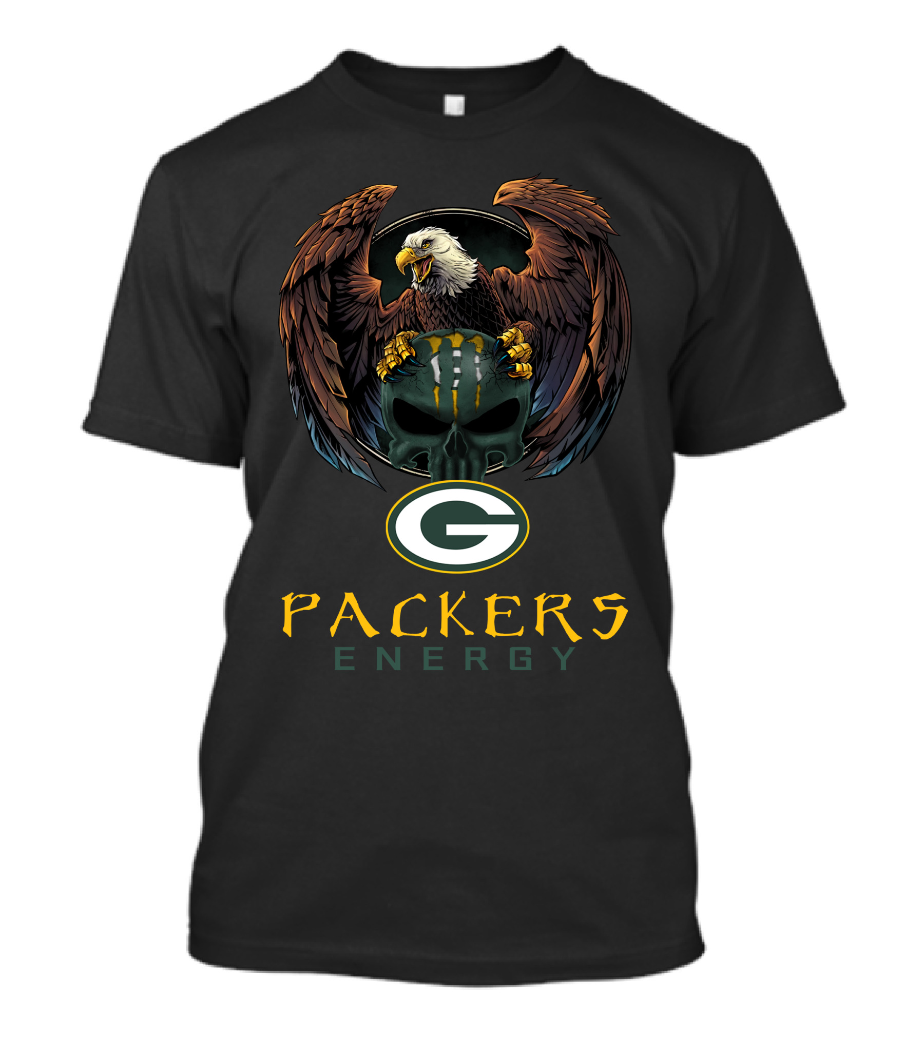 Packers Energy Eagle Skull Green Bay Packers T-Shirt