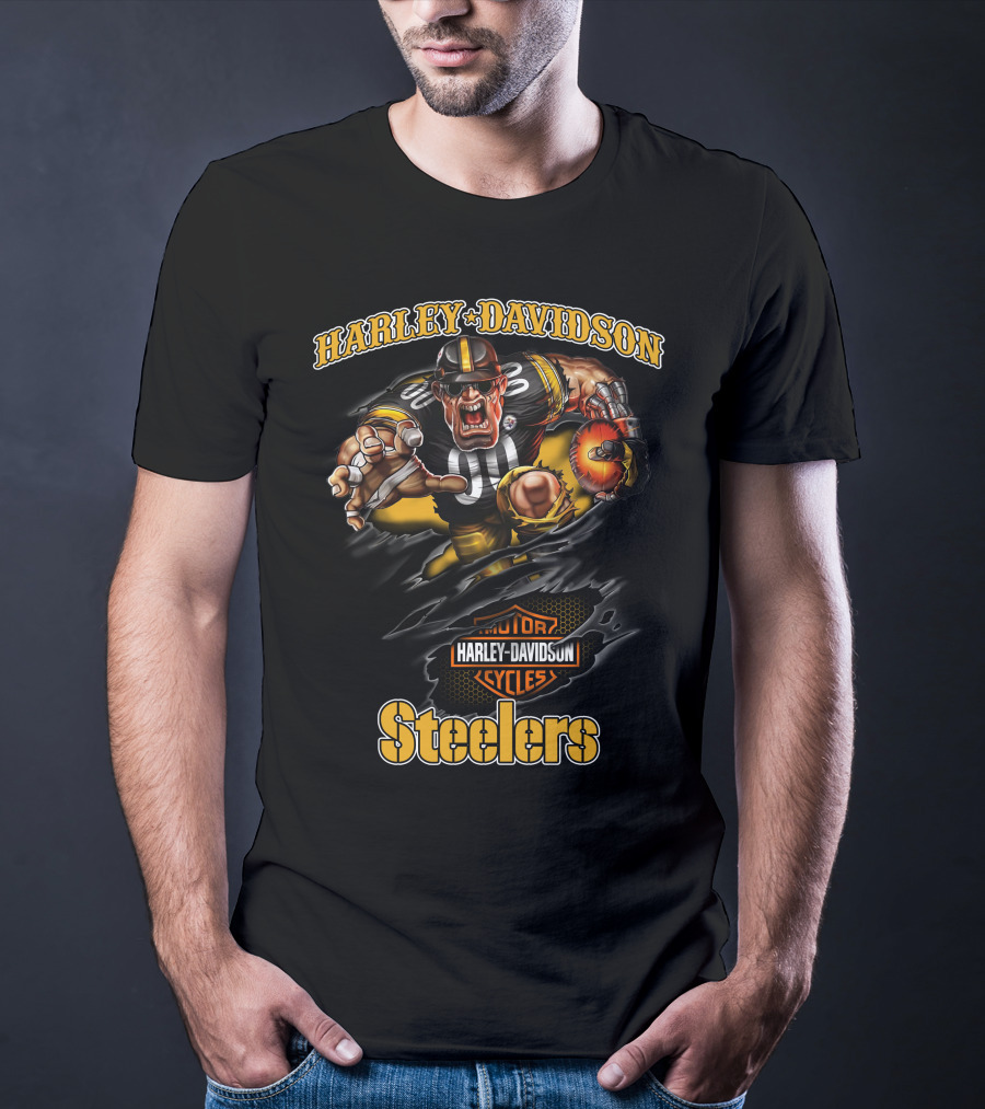 Harley Davidson Steelers Hl Mascots Pittsburgh Steelers T-Shirt