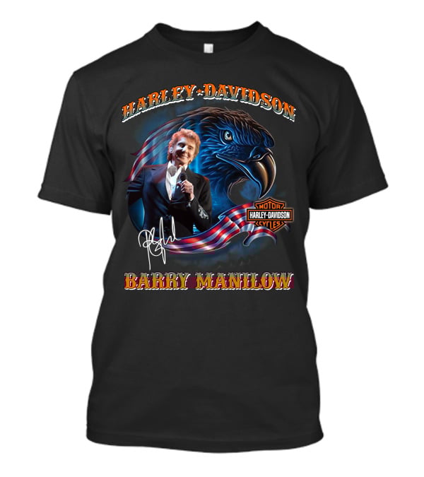 Harley Davidson Barry Manilow Eagle And Flag T-Shirt