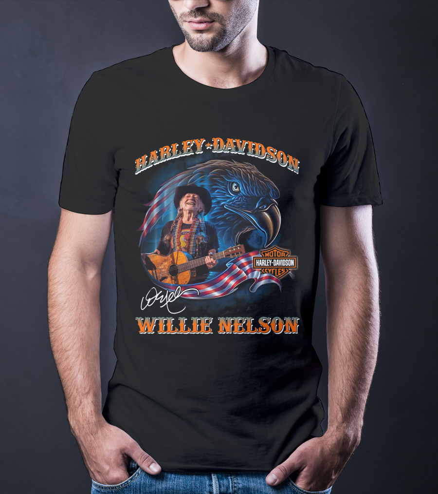 Harley Davidson Motor Cycles Willie Nelson T-Shirt