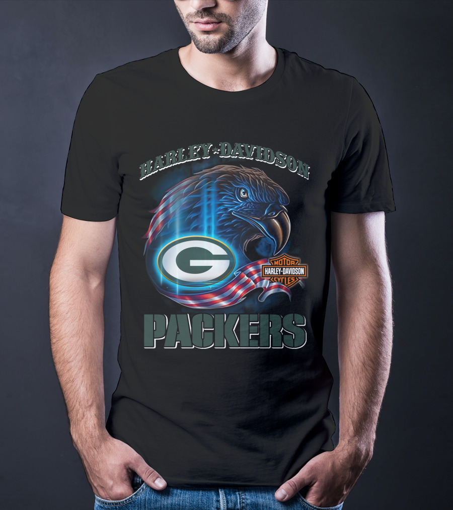 Harley Davidson Green Bay Packers Eagle T-Shirt