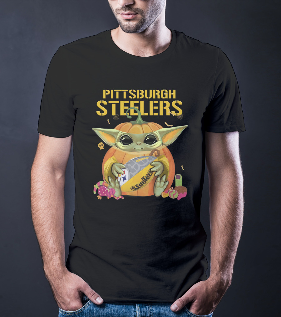 Pittsburgh Steelers Yoda Football Pumpkin Halloween Candy T-Shirt