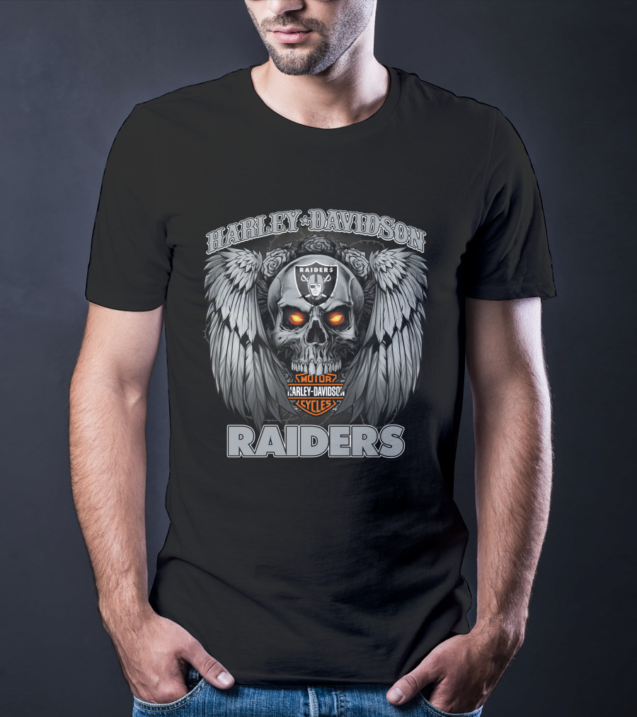 Harley Davidson Raiders Motorcycles Hd Nfl1228 Las Vegas Raiders T-Shirt