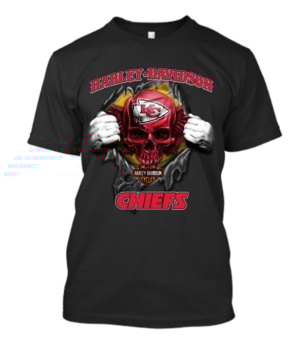 Harley Davidson Major Kansas City Chiefs Skull T-Shirt