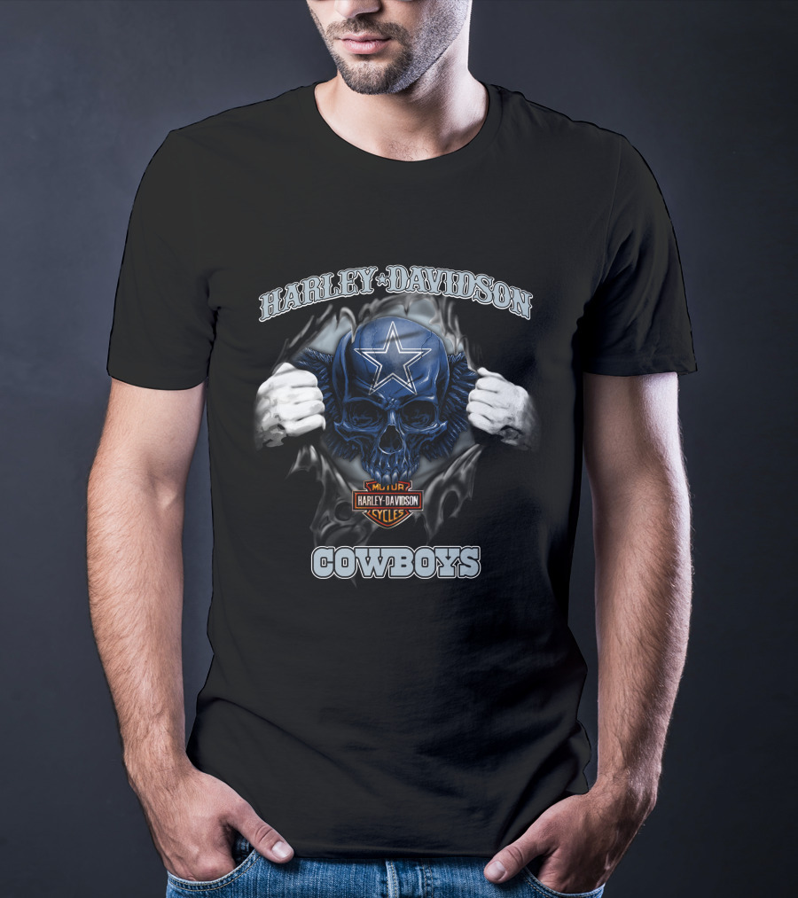 Harley Davidson Cowboys Skull With Star T-Shirt