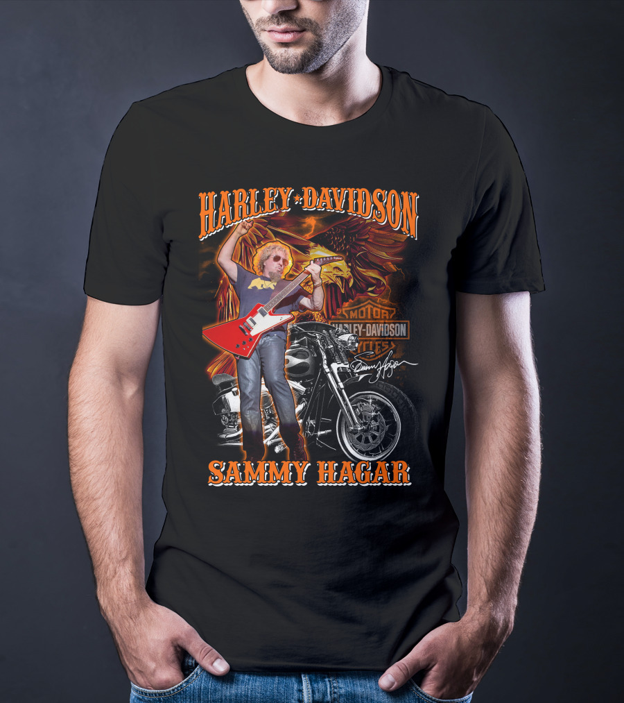 Harley Davidson Sammy Hagar Motorcycles Eagle Guitar Performance T-Shirt