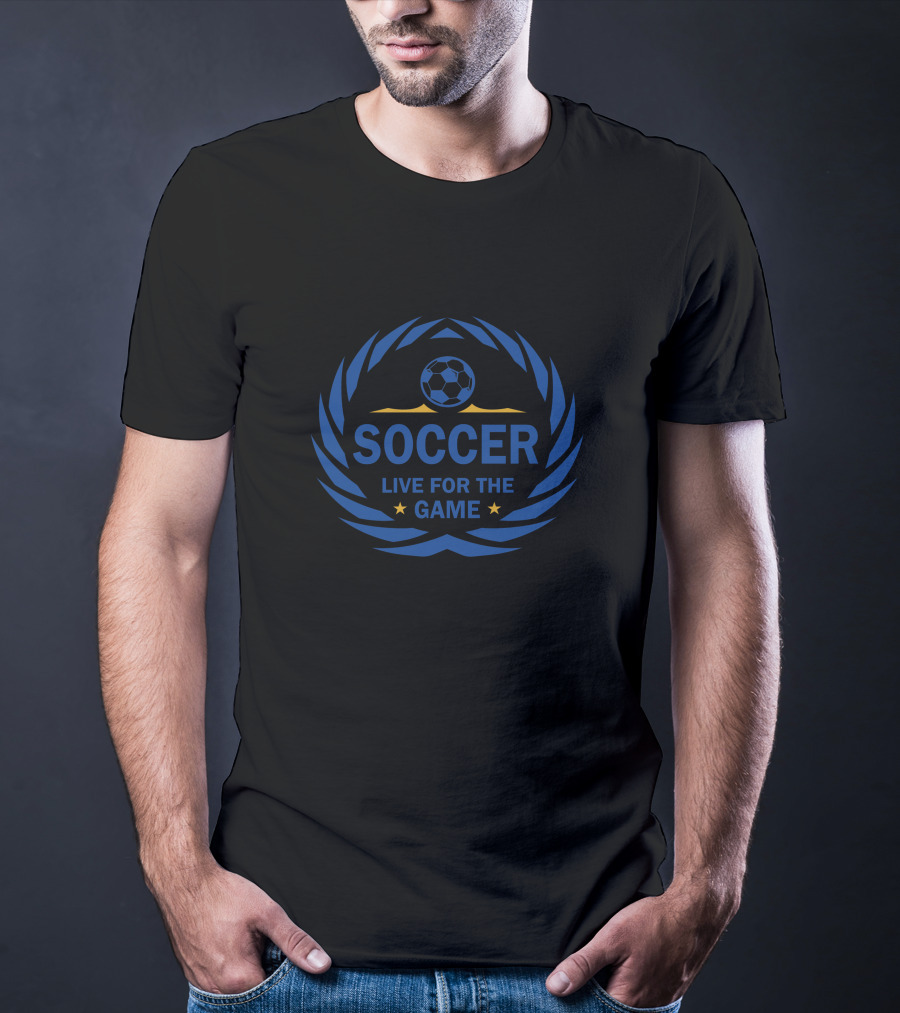 SOCCER Live For The Game Laurel Wreath And Ball Emblem T-Shirt