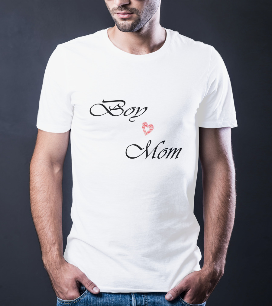 Boy Mom Love Heart T-Shirt