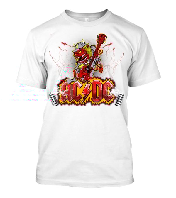 AC DC Fan Logo With Rock Devil Playing Guitar T-Shirt
