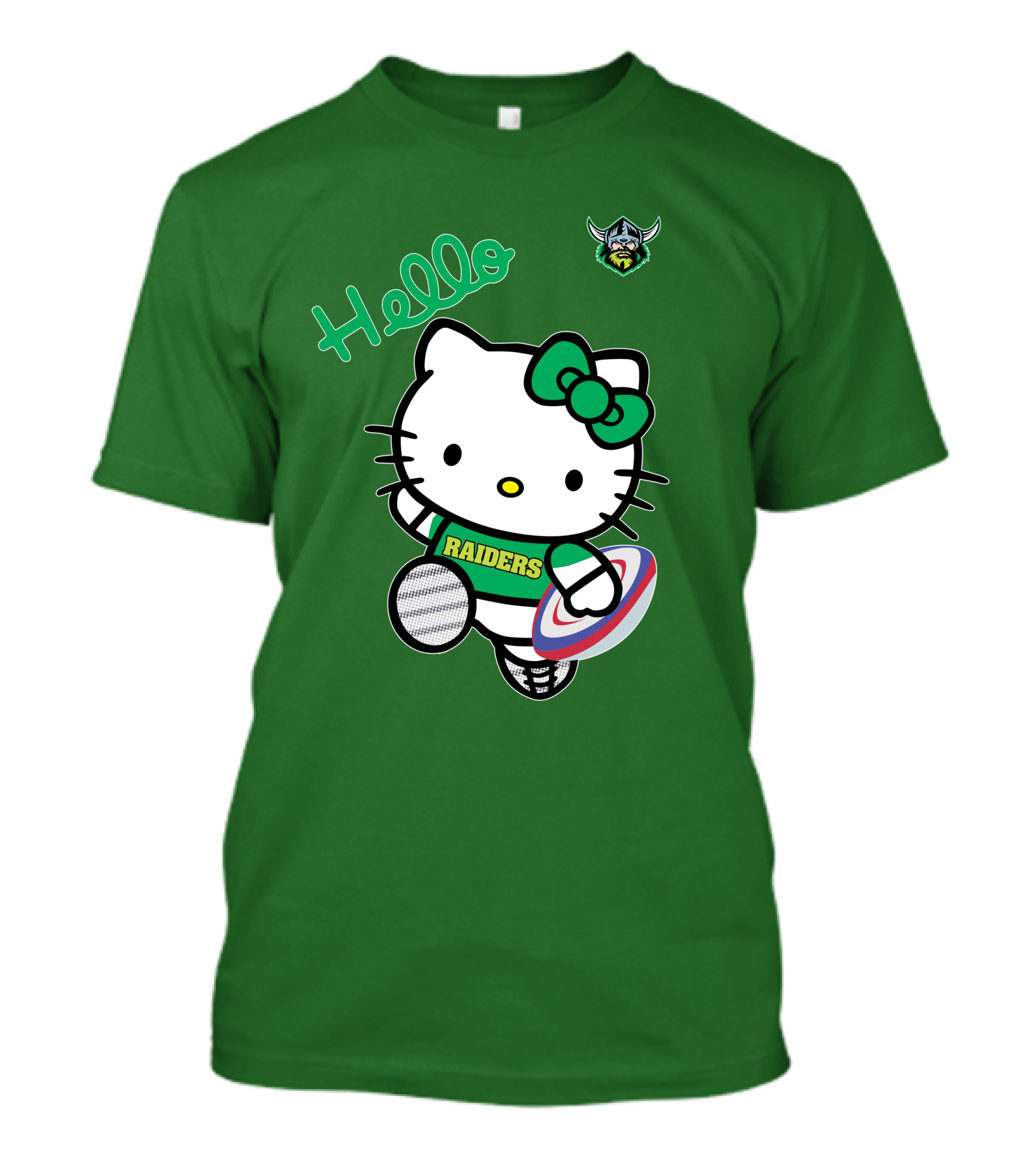 NRL1003 Hello Kitty Canberra Raiders Football T-Shirt