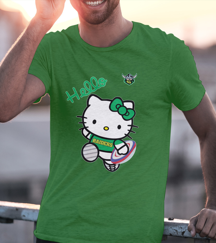 NRL1003 Hello Kitty Canberra Raiders Football T-Shirt