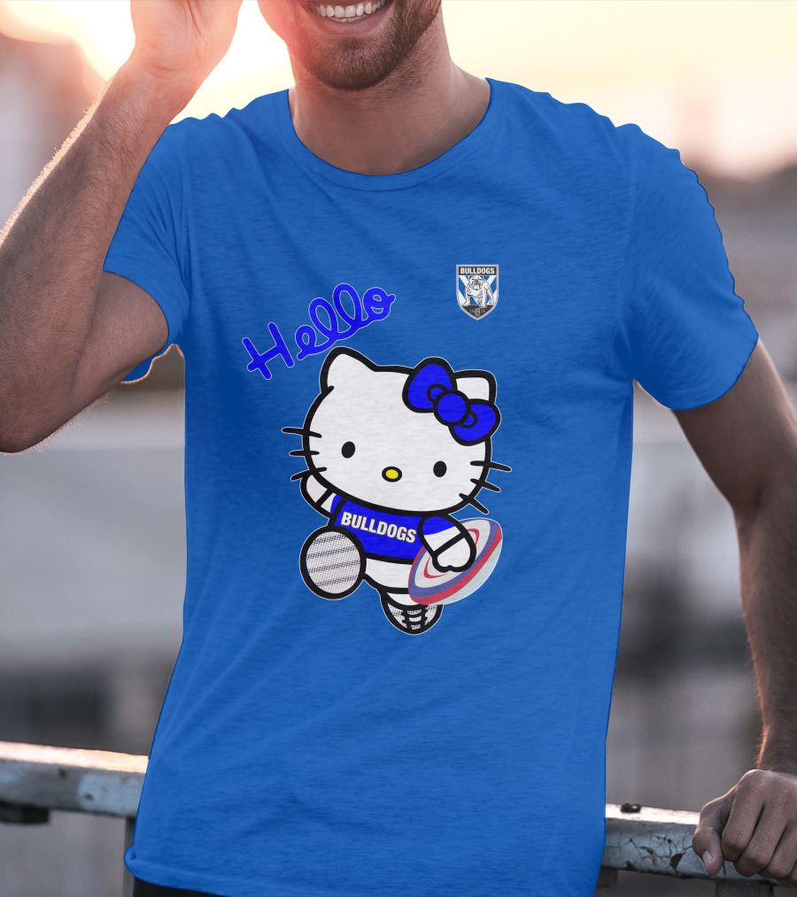 NRL1004 Hello Bulldogs Canterbury Bankstown Hello Kitty T-Shirt