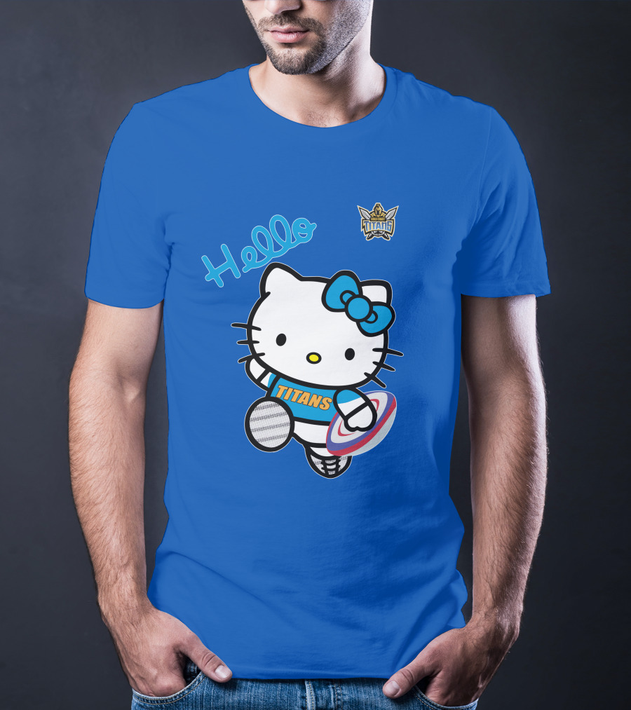Gold Coast Titans Hello Kitty Rugby NRL1006 Fan T-Shirt