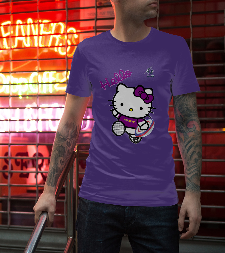 Melbourne Storm Hello Kitty Rugby T-Shirt