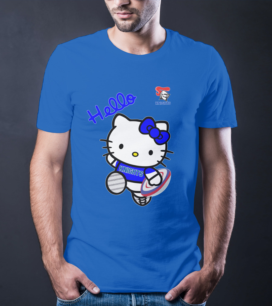 NRL1010 Newcastle Knights Hello Kitty Rugby Crossover T-Shirt