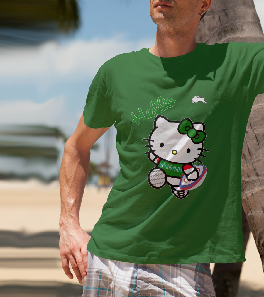 NRL1016 South Sydney Rabbitohs Hello Kitty Rugby Fan Collection T-Shirt