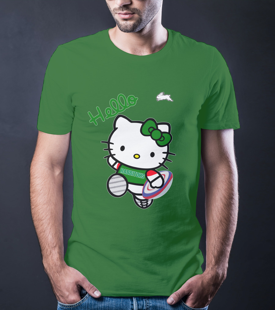 NRL1016 South Sydney Rabbitohs Hello Kitty Rugby Fan Collection T-Shirt