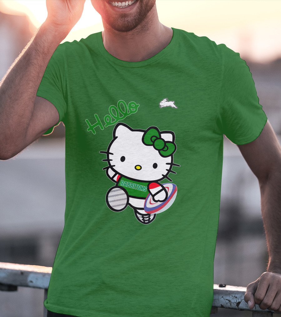 NRL1016 South Sydney Rabbitohs Hello Kitty Rugby Fan Collection T-Shirt