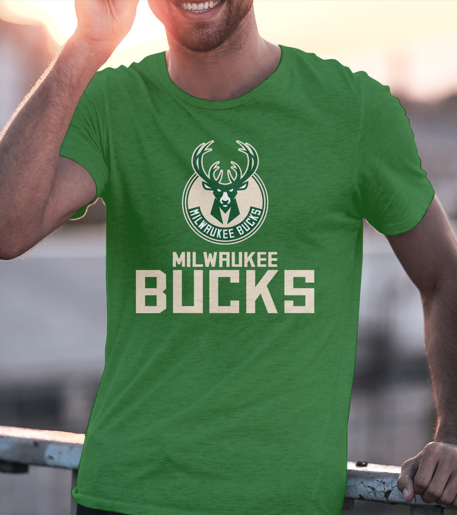 Milwaukee Bucks NBA Logo Green P504HN65261 T-Shirt