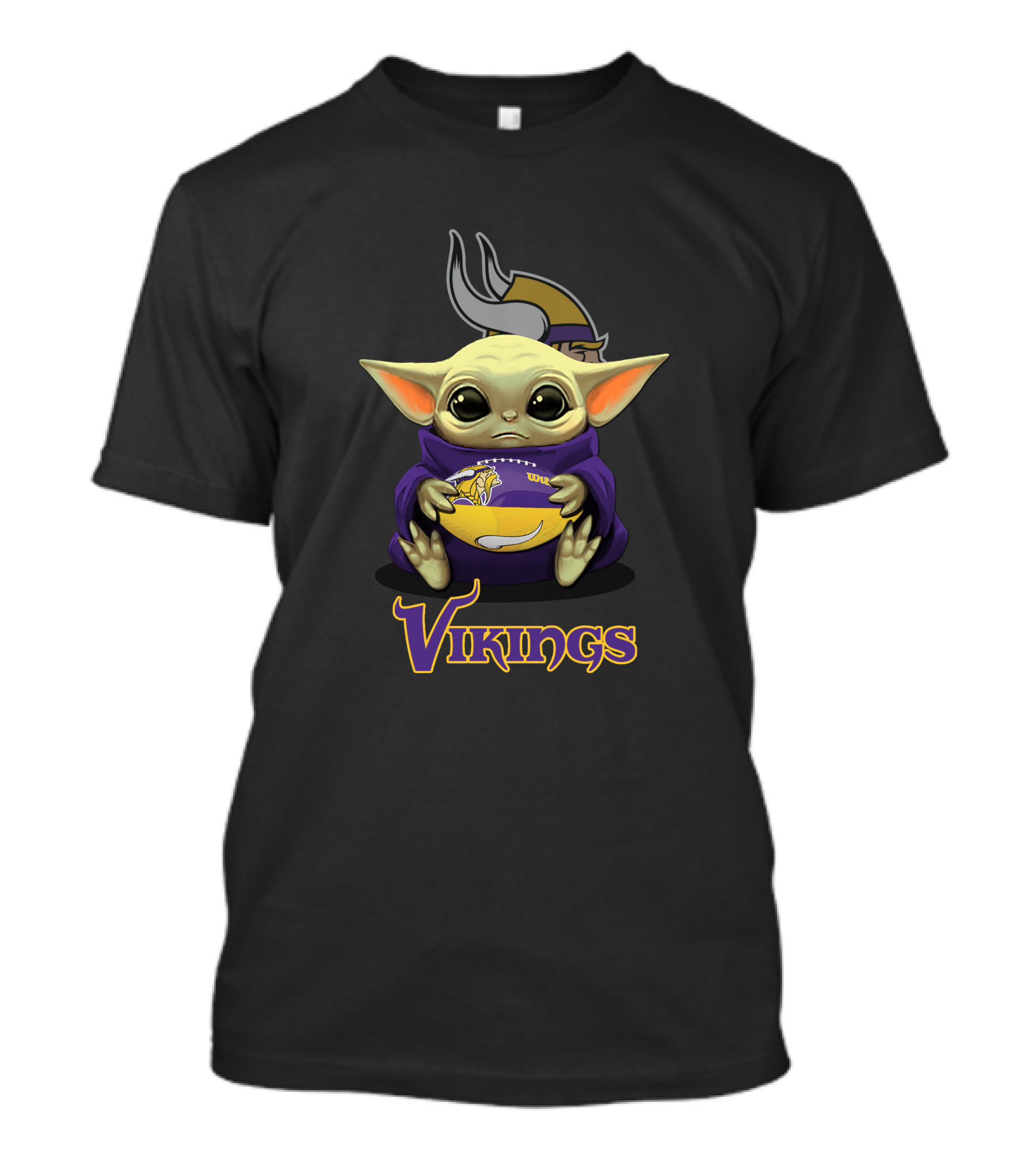 Vikings Baby Yoda With Minnesota Football T-Shirt
