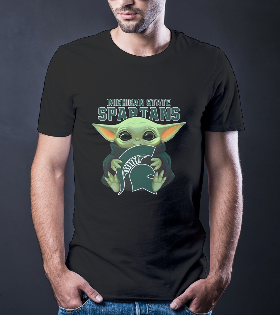 Michigan State Spartans Baby Yoda Holding Spartan T-Shirt
