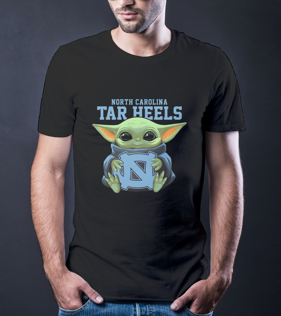 North Carolina Tar Heels Baby Yoda Holding UNC T-Shirt