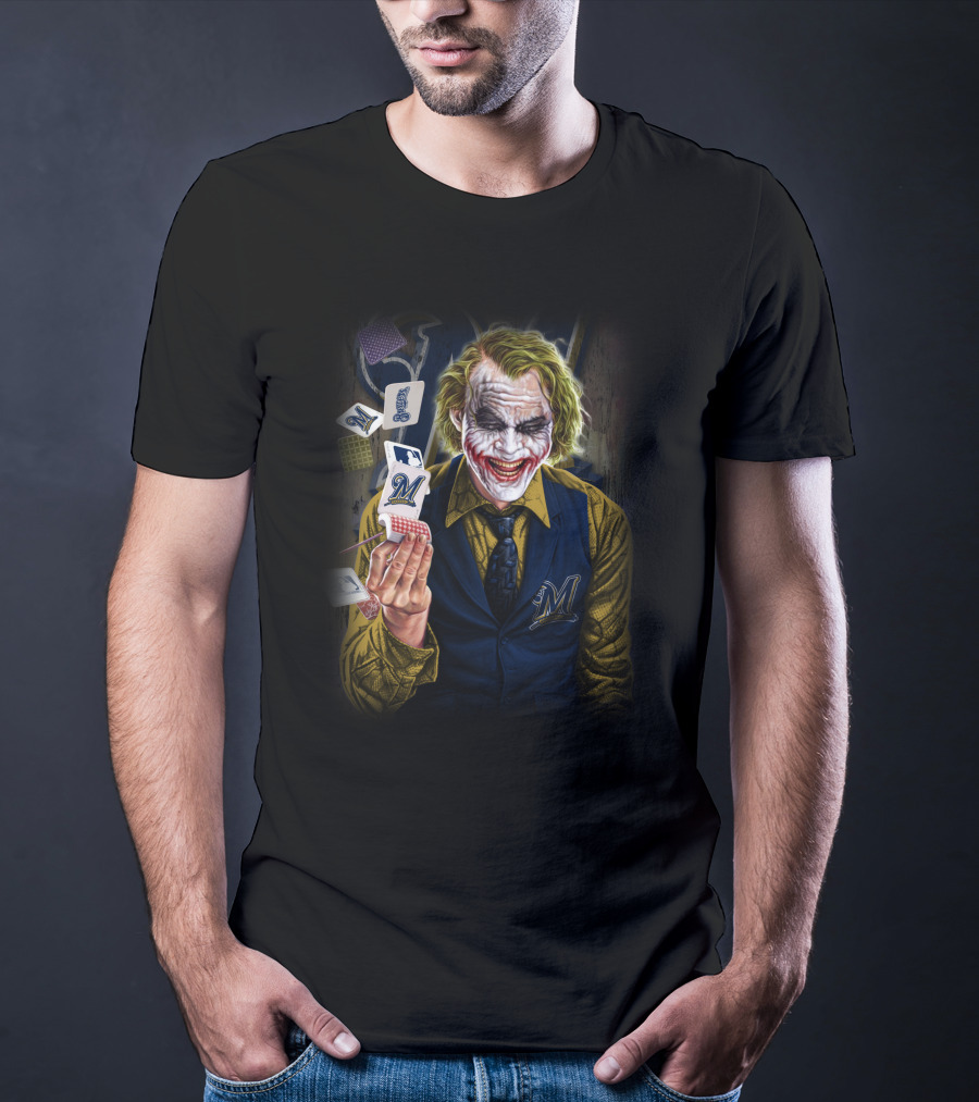 Milwaukee Brewers Joker Card Playing Concept T-Shirt